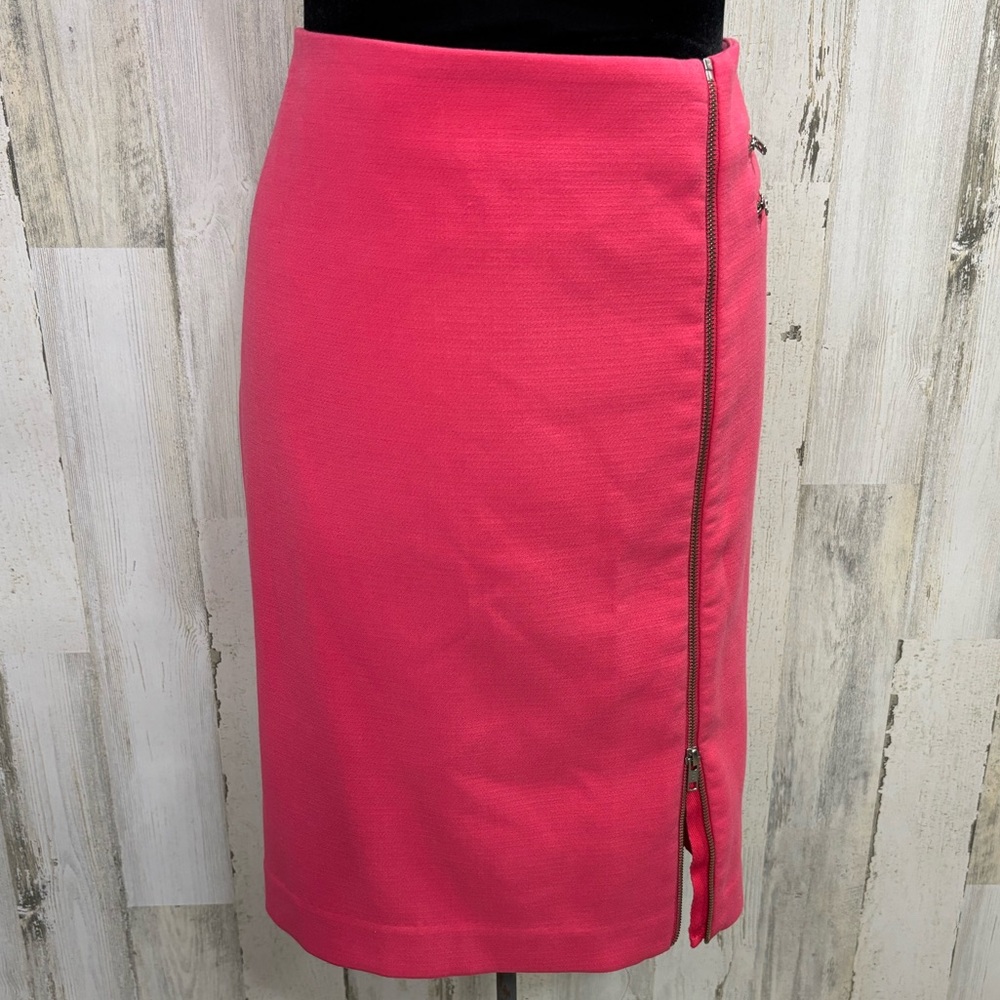 Worthington Plus Size Pink Zipper Detail Skirt